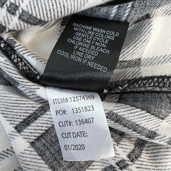 Torrid Dress Plaid Cream Black Peach Long Sleeve Henley Drawstring Waist Pockets - Picture 7 of 7